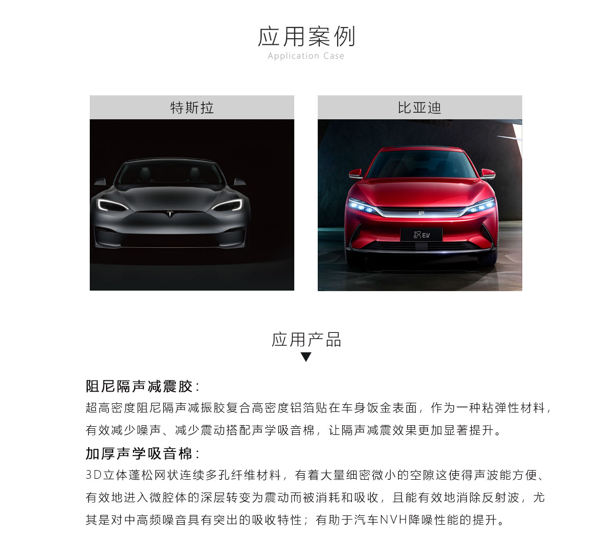 汽車降噪隔音材料應用案例